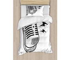 Retro Microphone Radio Duvet Cover Set