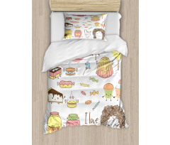 Girl with Sweets Duvet Cover Set