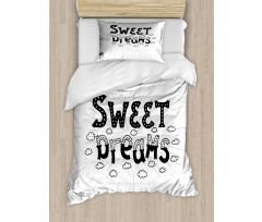 Retro Words Clouds Duvet Cover Set