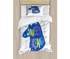 Blue Unicorn Head Duvet Cover Set