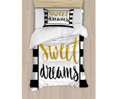 Vintage Lettering Line Duvet Cover Set