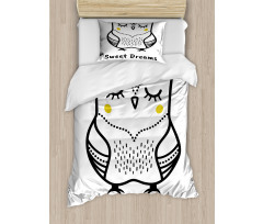 Doodle Style Owl Duvet Cover Set