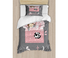 Girl with a Bunny Duvet Cover Set