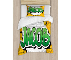 Male Name Comic Burst Duvet Cover Set