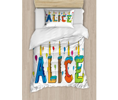 Colorful Girl Name Design Duvet Cover Set