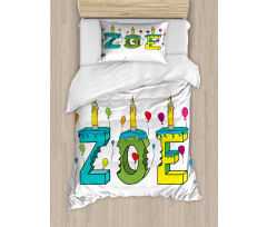 Colorful Birthday Candles Duvet Cover Set