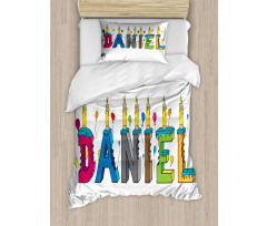 Grooving Male Name Cake Duvet Cover Set