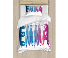 Feminine Balloon Name Duvet Cover Set