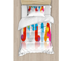 Puzzle Style Letters Duvet Cover Set