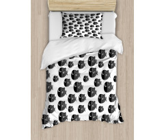 Black and White Fishes Duvet Cover Set