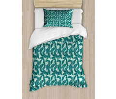 Abstract Palm Leaves Duvet Cover Set
