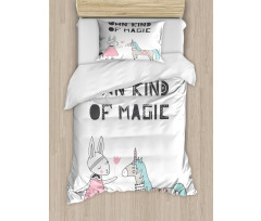 Bunny in Dress Unicorn Duvet Cover Set