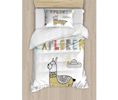 Colorful Llama Explorer Duvet Cover Set