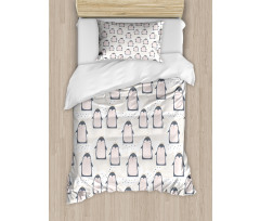 Doodle Antarctica Birds Duvet Cover Set