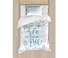 Marine Words with Fish Duvet Cover Set