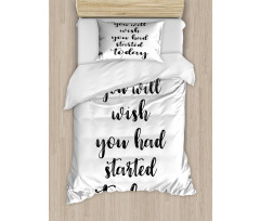 Cursive Words Duvet Cover Set