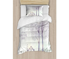 Sketch Country House Duvet Cover Set