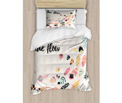 Go with the Flow Words Duvet Cover Set