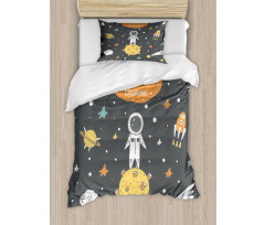 Doodle Astronaut Duvet Cover Set