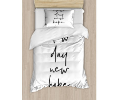 Motivational Calligraphy Duvet Cover Set