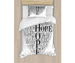 Heart Shaped Hope Word Duvet Cover Set