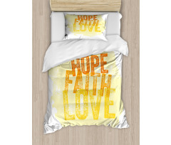 Grunge Faith and Love Duvet Cover Set