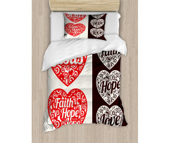 Hearts Swirls and Curves Duvet Cover Set