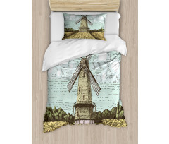 Windmill and Farmland Duvet Cover Set