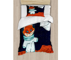 Fox Cosmonaut Space Duvet Cover Set