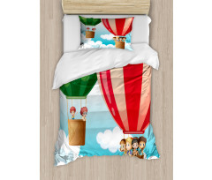 Children in Balloons Duvet Cover Set