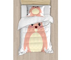 Beaver Kawaii Cartoon Duvet Cover Set