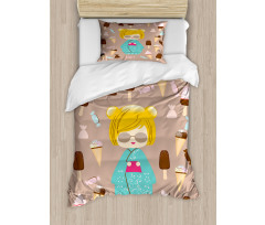 Kokeshi Doll Ice Cream Duvet Cover Set