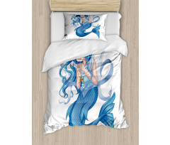 Manga Style Pisces Girl Duvet Cover Set