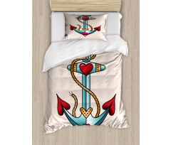 Nautical Rope and Hearts Duvet Cover Set
