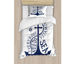 Sea Words Monochrome Duvet Cover Set