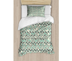 Grunge Zigzag Design Duvet Cover Set