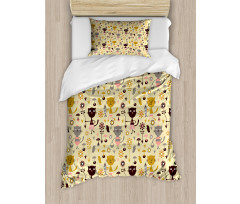 Feline Animals in Forest Duvet Cover Set