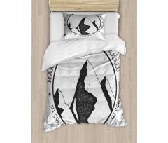 Greyscale Mountain Design Duvet Cover Set