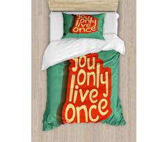 Retro Inspirational Words Duvet Cover Set