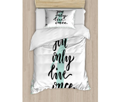 Hand Lettering Calligraphy Duvet Cover Set