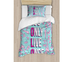 Abstract Shapes and Words Duvet Cover Set