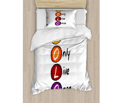 Colorful Circles Acronym Duvet Cover Set