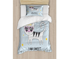 Cat Hearts Love Duvet Cover Set