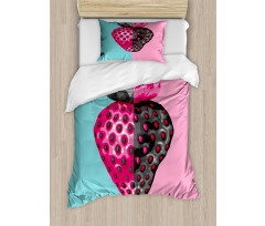 Abstract Strawberry Motif Duvet Cover Set