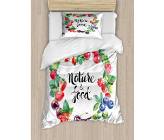 Watercolor Style Berries Duvet Cover Set