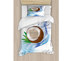 Broken Coconut and Leaves Duvet Cover Set