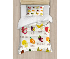 Apple Orange Coconut Duvet Cover Set