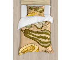 Zucchini Slices Duvet Cover Set