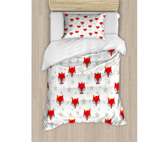 Hipster Foxes Hats Duvet Cover Set