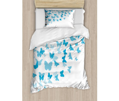 Butterfly Flock Duvet Cover Set